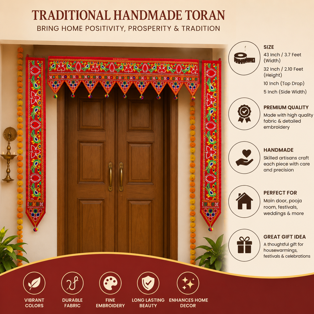 KRISHNA HANDLOOM Gujarati Toran for Festive Decor D 22