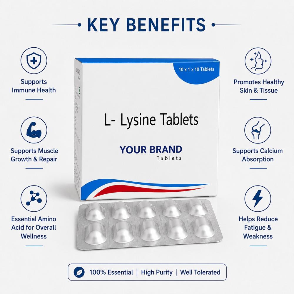 L Lysine Tablets - Cissus Quadrangularis Extract 750mg, Bromelain 50mg, L-lysine 20mg | Vegan-friendly, No Artificial Colors Or Preservatives, 18-month Shelf Life