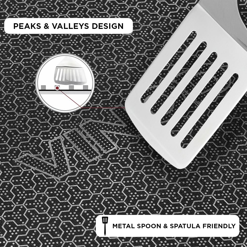 Vinod SAS Pro Platinum Triply Stainless Steel Hybrid Non Stick Dosa Tawa - 31 cm | 4 mm Thick | HexaShield Design Stick-Resistant Surface | Metal Spatula Safe | Induction & Gas Compatible | PFOA-Free