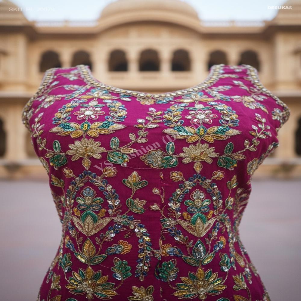 PL-20079_Royal Chinon Silk Palazzo Suit