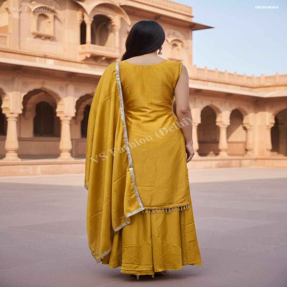 PL-20079_Royal Chinon Silk Palazzo Suit