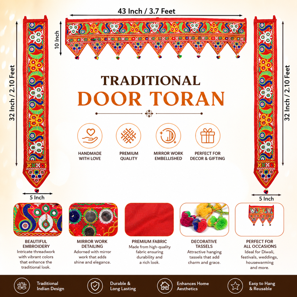 KRISHNA HANDLOOM Home Entrance Toran for Festive Decor E 3