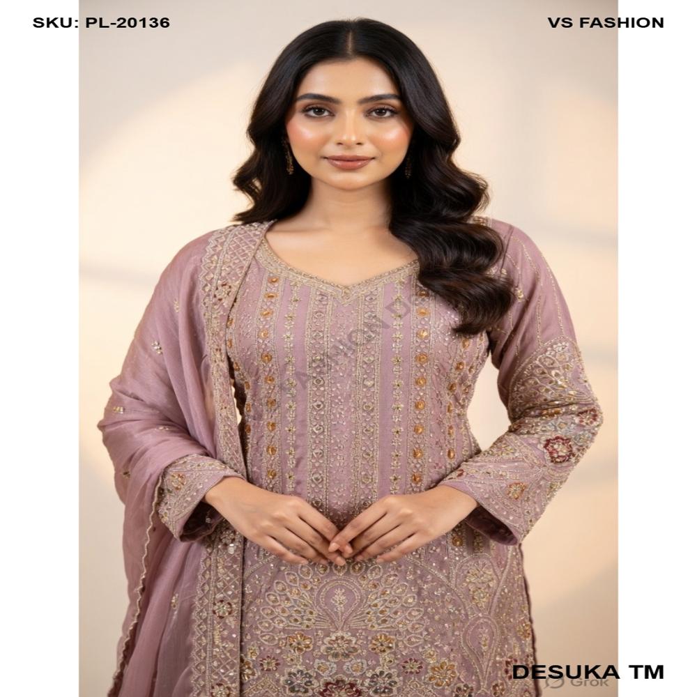 PL-20136 Heavy Embroidered Punjabi Suit