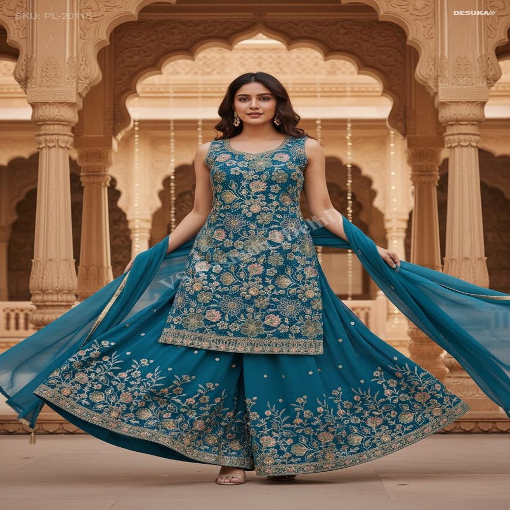 PL-20115 Georgette Palazzo Suit Set