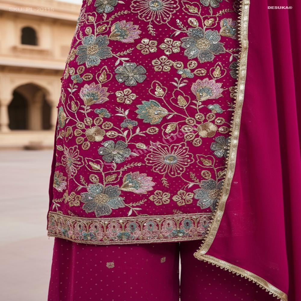 PL-20115 Georgette Palazzo Suit Set