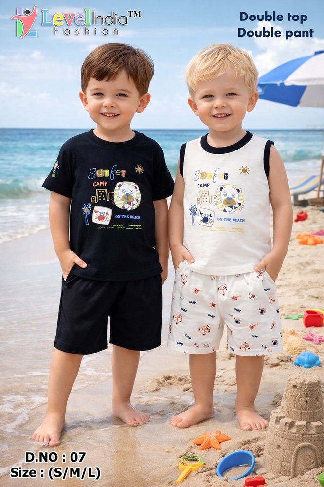Printed Kids Double Top And Pant Set