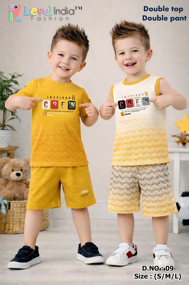 09 Junior Style Kids Double Top And Pant Set