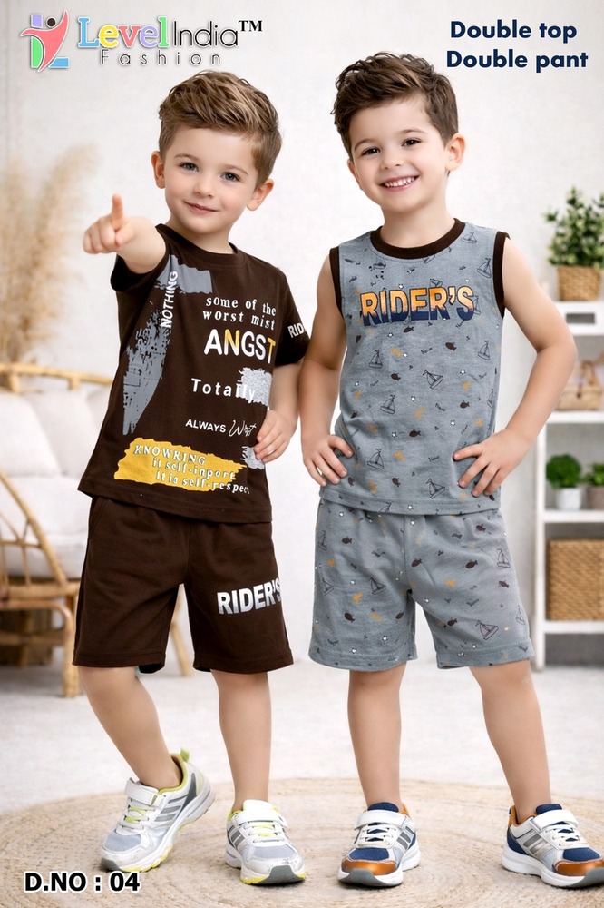 04 Playful Kids Double Top And Pant Set