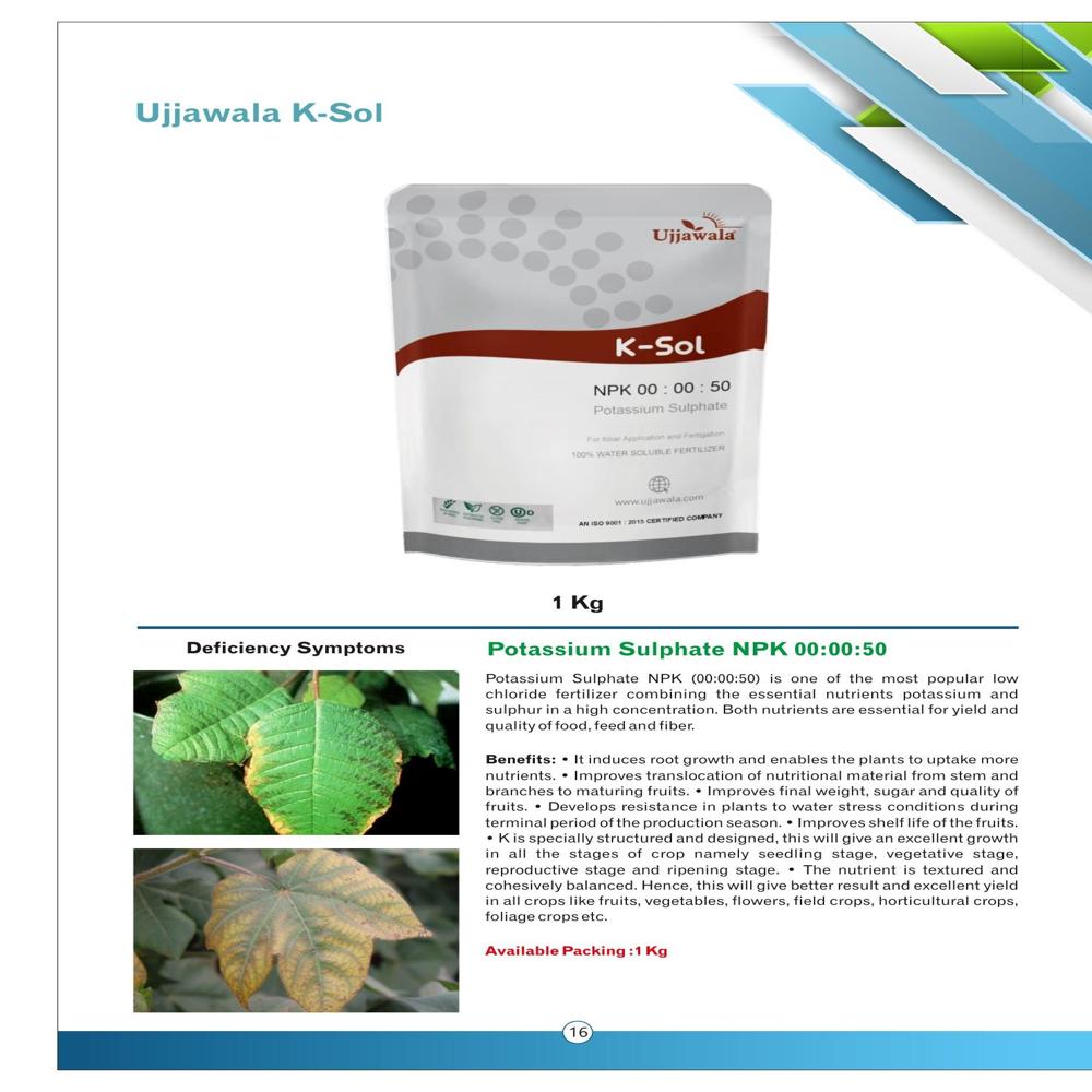 Potassium Sulphate Npk 00:00:50 - Application: Agriculture