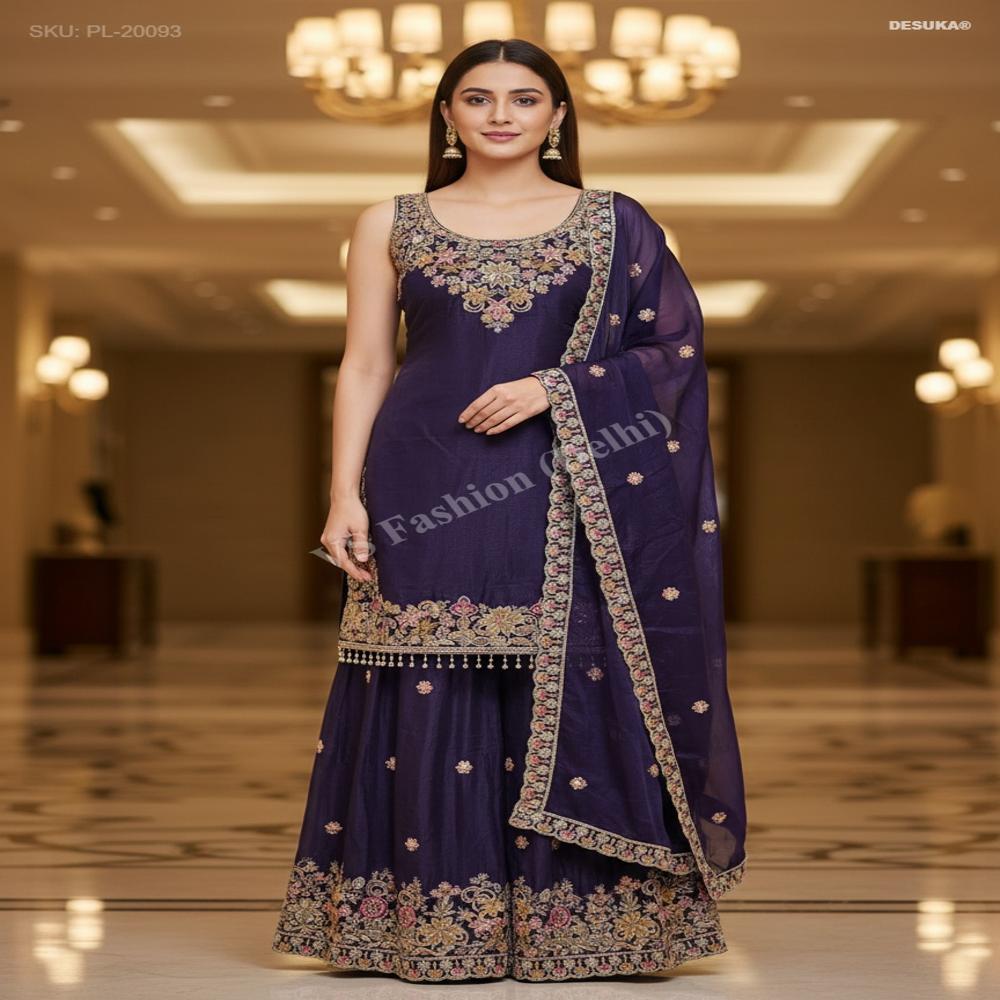 PL-20093 Premium Fendi Luxe Sharara Suit