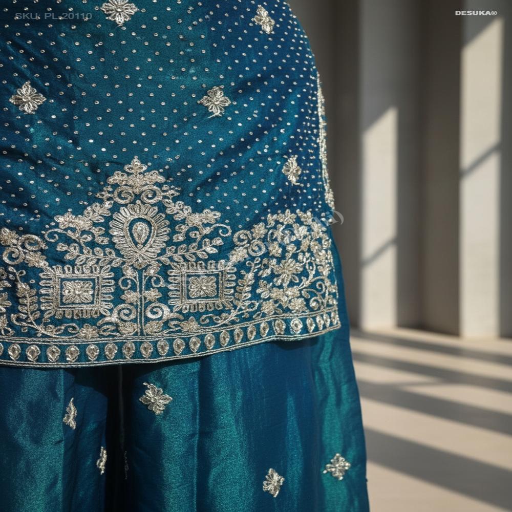 PL-20110 Premium Fendi Embroidered Palazzo Suit