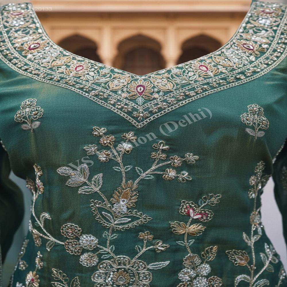 PL-20133 Silk Kurti Palazzo Set