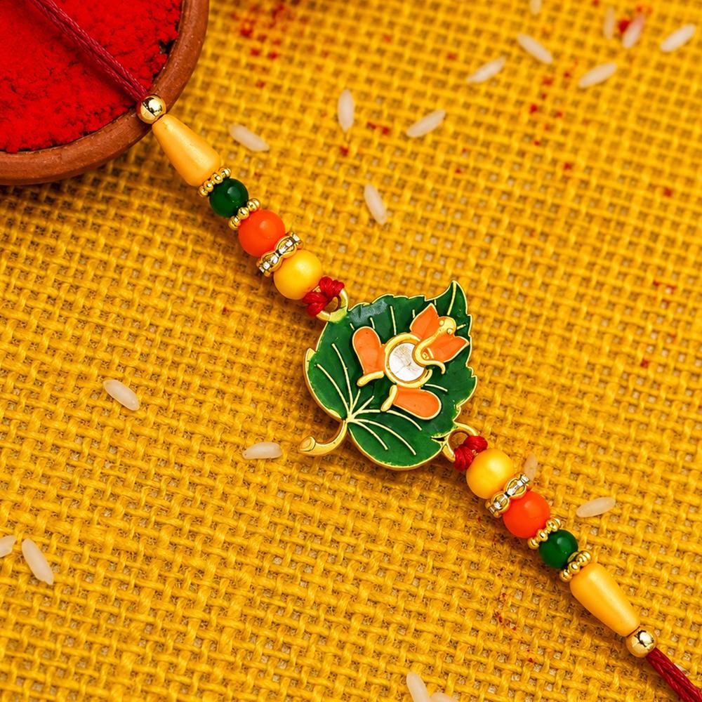 Rakshabandhan Green Tulsi Rakhi Symbol Of Love & Protection - Color: Mix