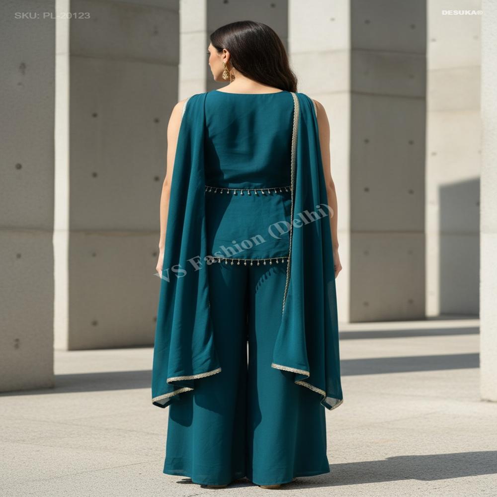 PL-20123 Hand-Embroidered Palazzo Set