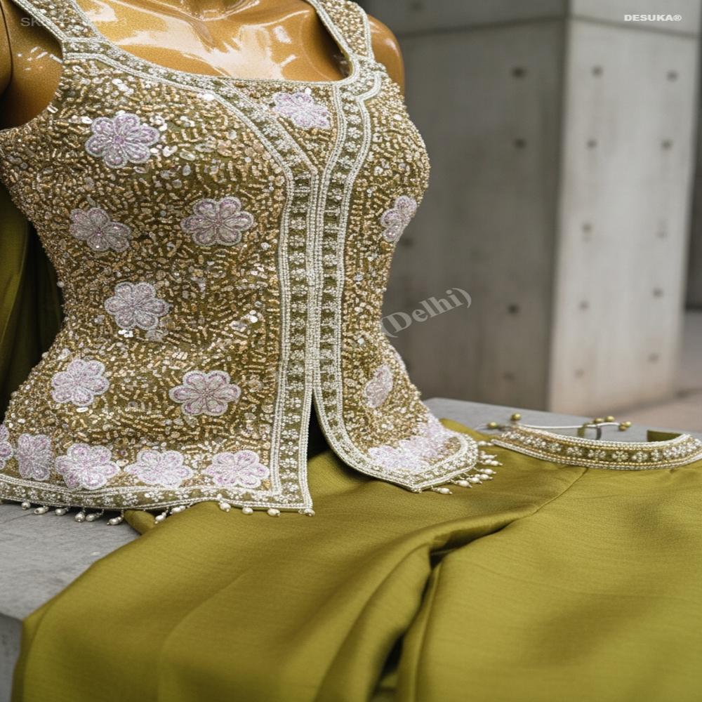PL-20123 Hand-Embroidered Palazzo Set