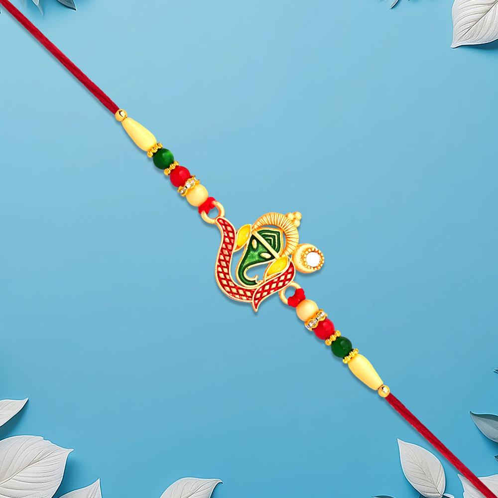 Ganpati Rakhi  Elegant Traditional Thread for Brother