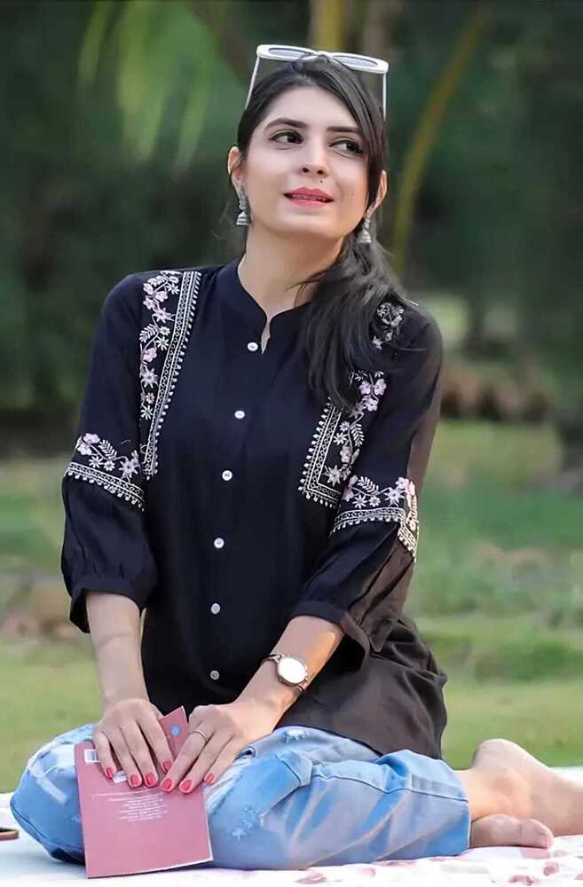 Reyon Embroidery Work Women Shirt