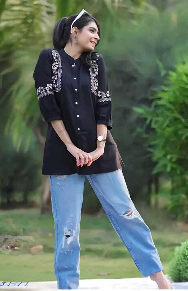Reyon Embroidery Work Women Shirt