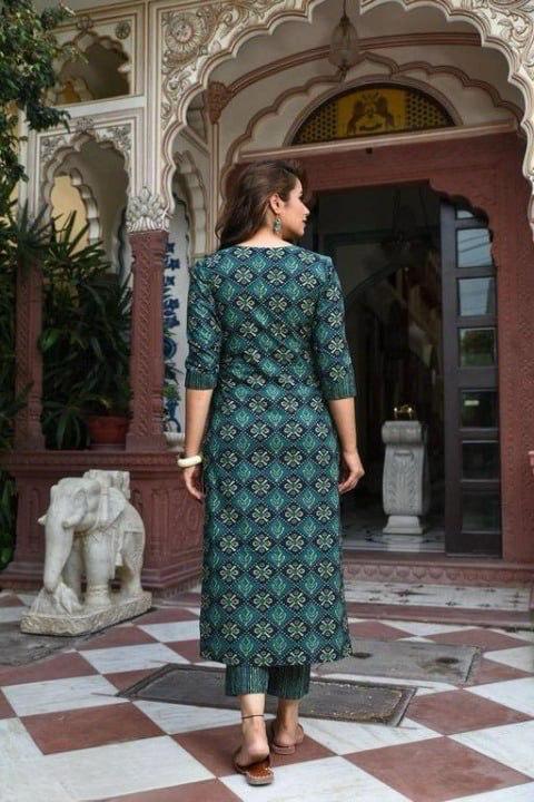 Ladies Embroidiery Kurti With Pant And Duptta Set