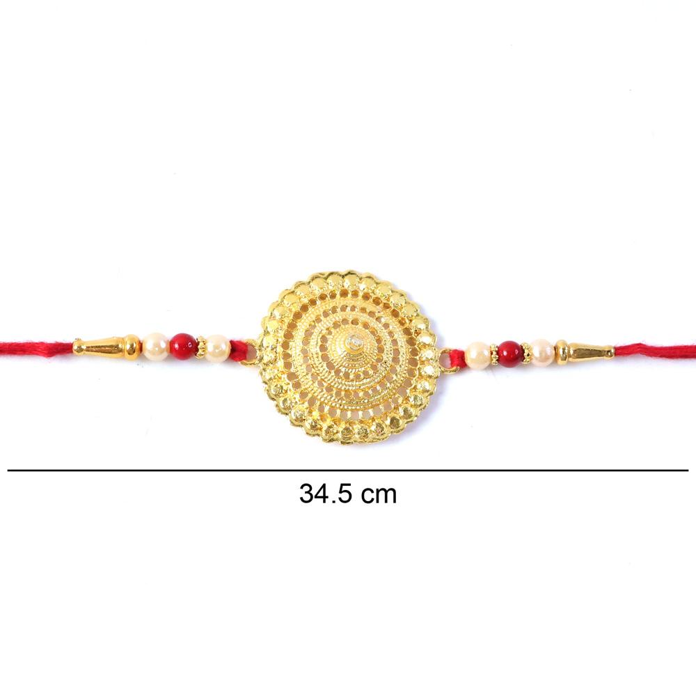Rakshabandhan Rakhi  Elegant Gold & Pearl Design for Brothers