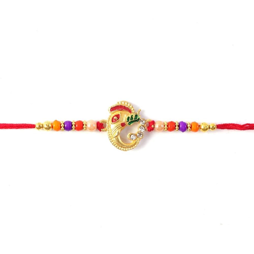 Traditional Ganesh Beaded Rakhi  Embrace Festive Bonding