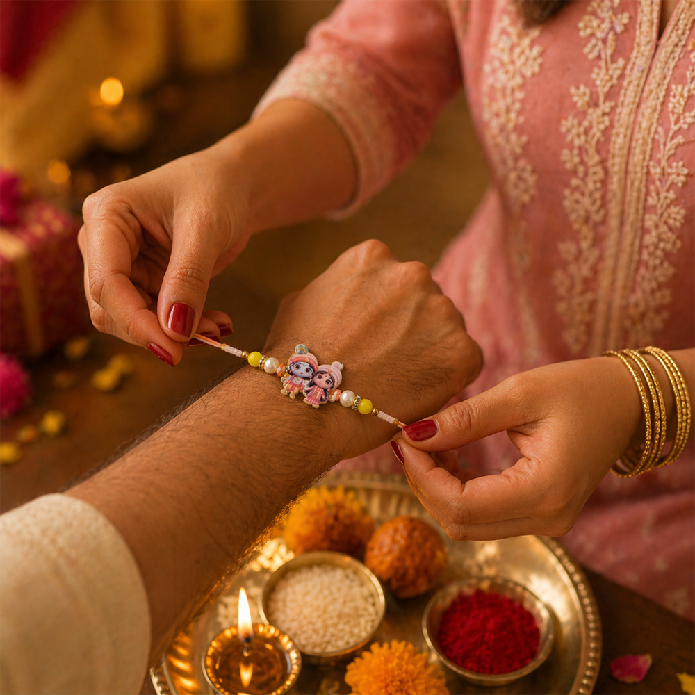 Krishna Radha Rakhi  Divine Spiritual Bond for Raksha Bandhan
