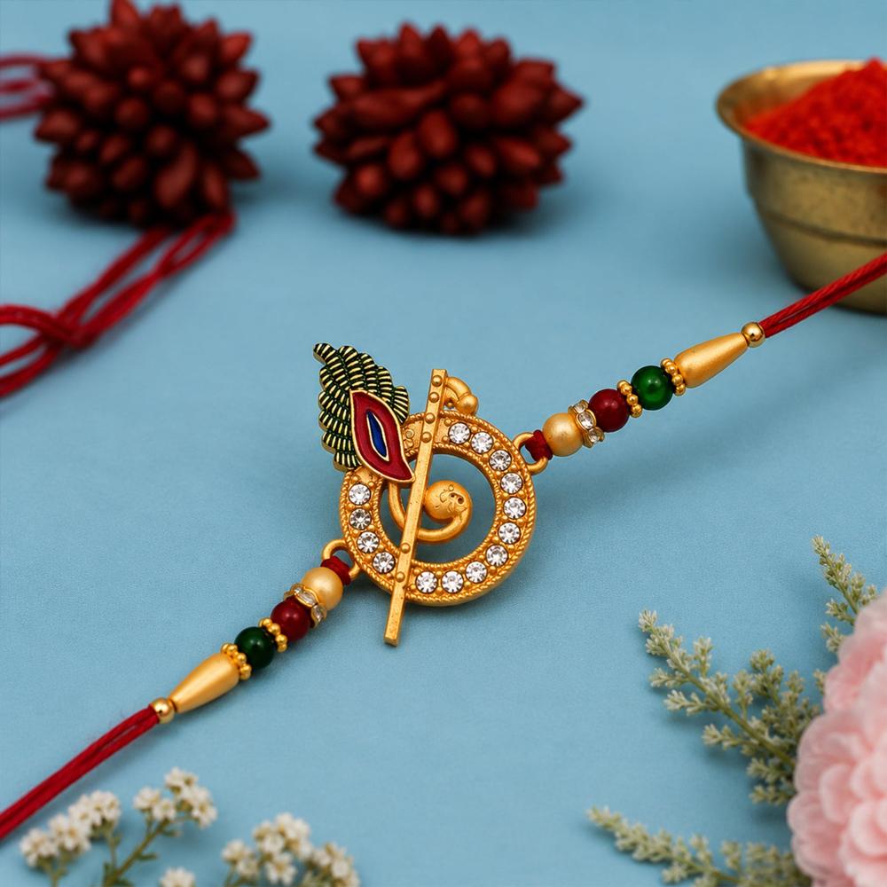 Lord Krishna Motif Rakhi  Divine Blessings for Rakshabandhan