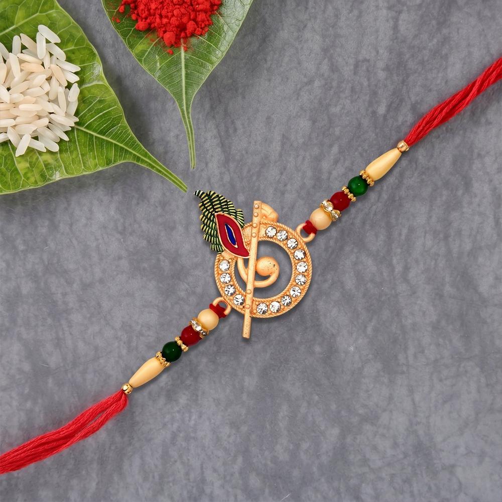 Lord Krishna Motif Rakhi  Divine Blessings for Rakshabandhan