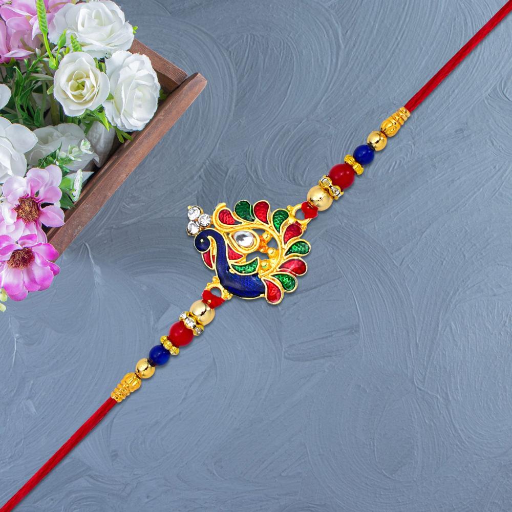 Rakhi  Traditional Peacock Design for Brothers & Sisters