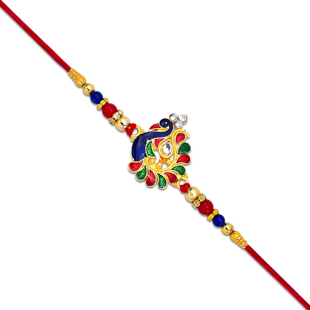 Rakhi  Traditional Peacock Design for Brothers & Sisters