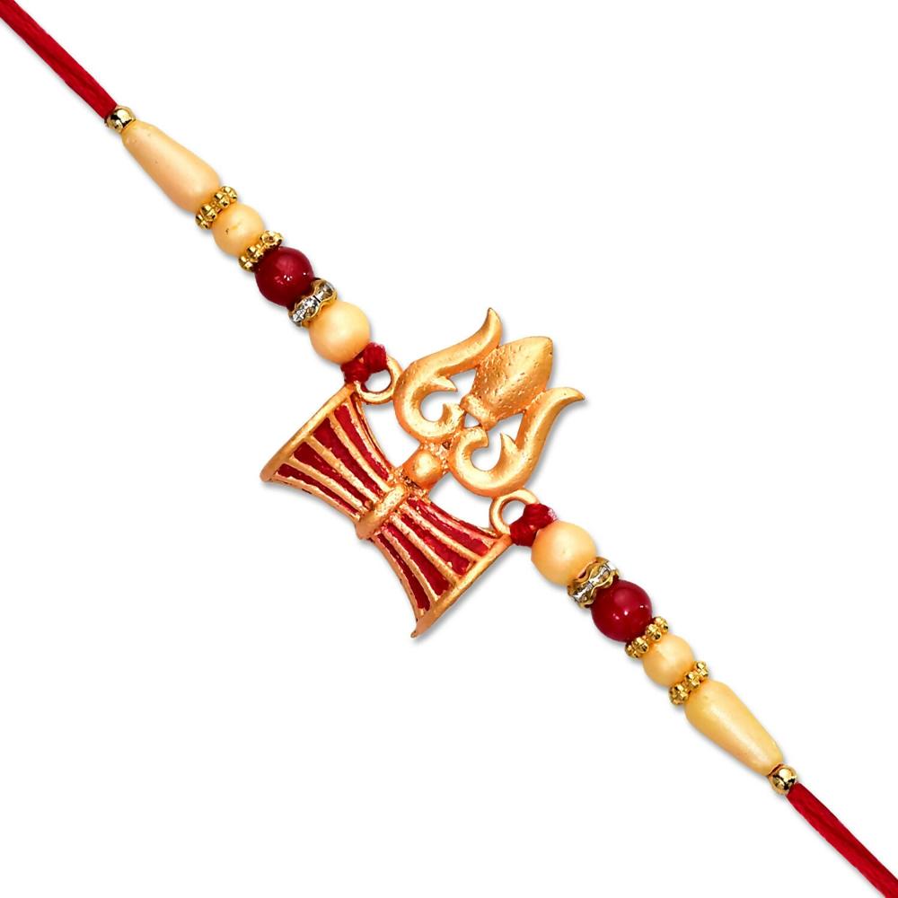 Shiva Trishul Rakhi  Handcrafted Spiritual Protection for Brother