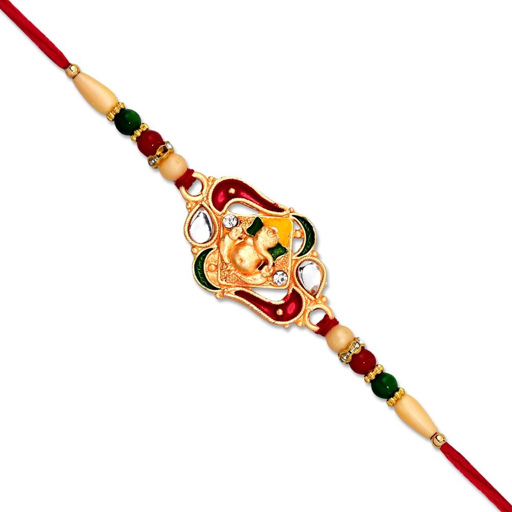 Ganpati Bappa Ki Rakhi  Elegant Traditional Raksha Bandhan Gift