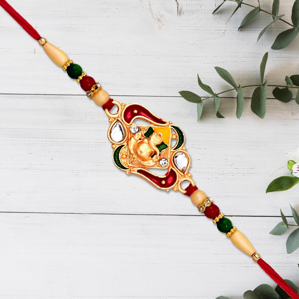 Ganpati Bappa Ki Rakhi  Elegant Traditional Raksha Bandhan Gift