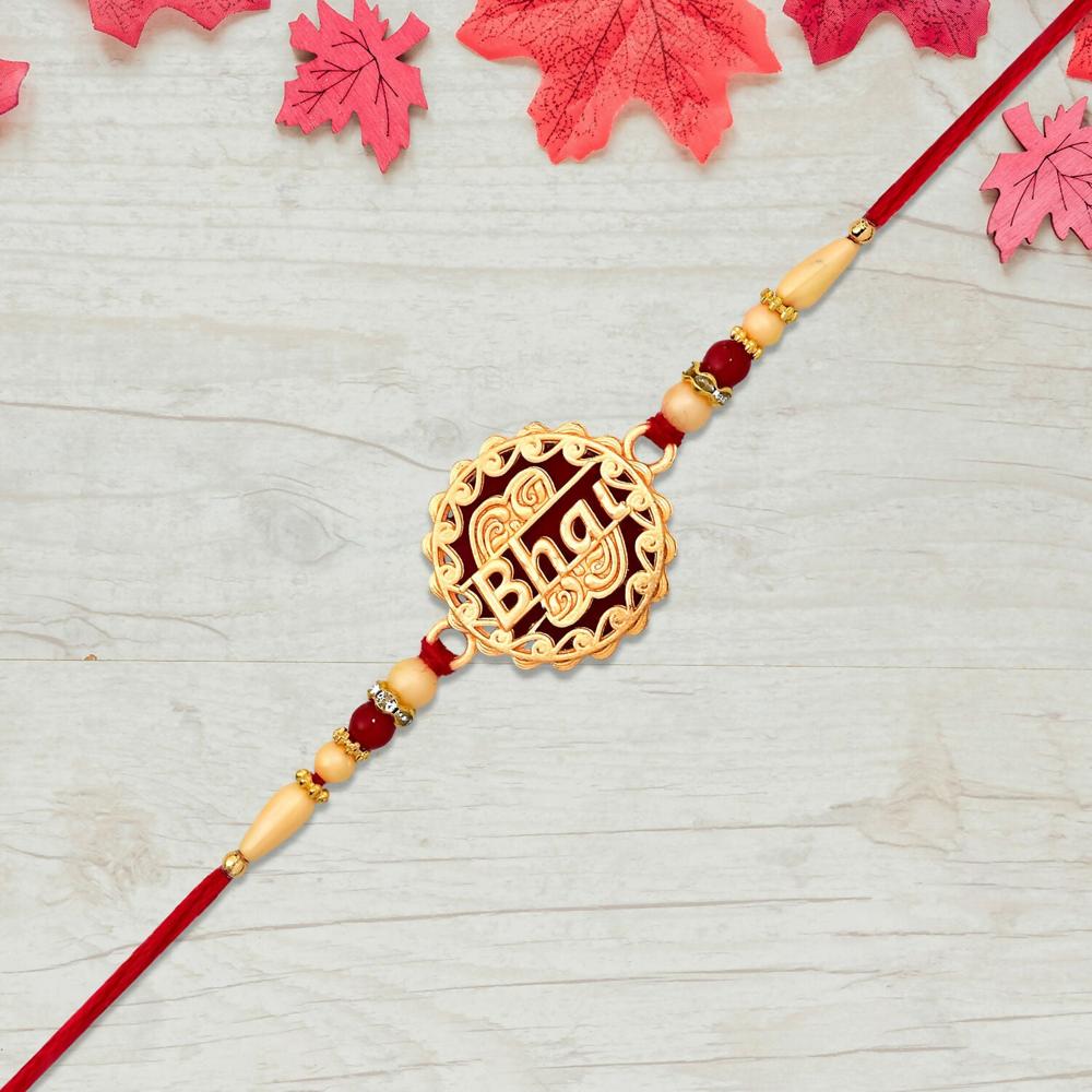 Bhai Rakhi  Elegant traditional thread with decorative beads for brother