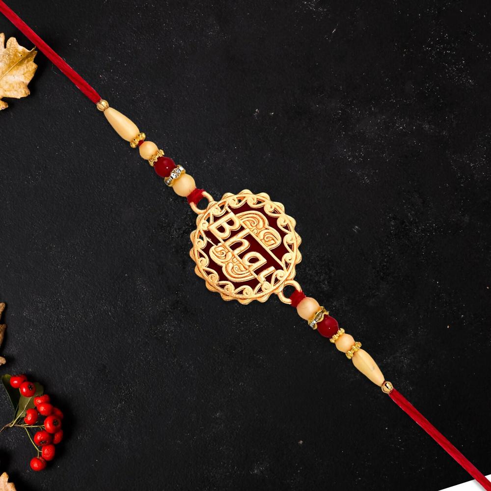 Bhai Rakhi  Elegant traditional thread with decorative beads for brother