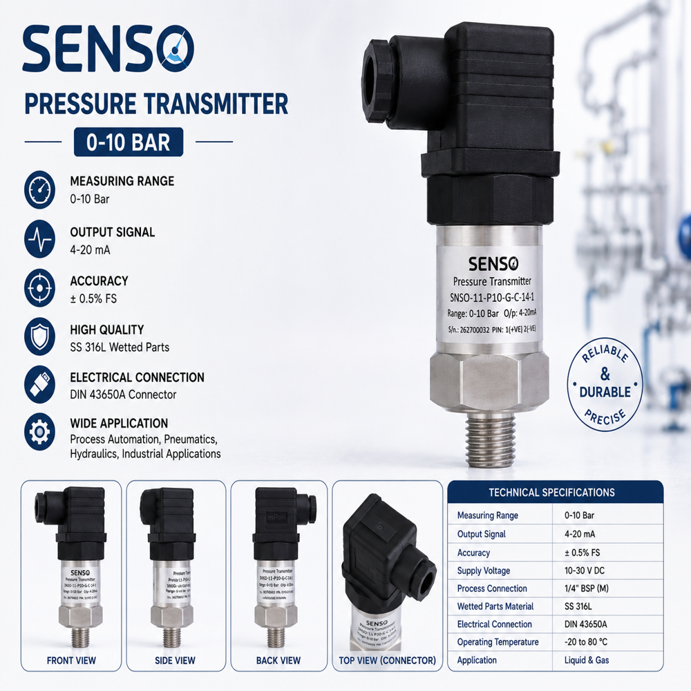 SENSO PRESSURE TRANSMITTER 0-10 BAR