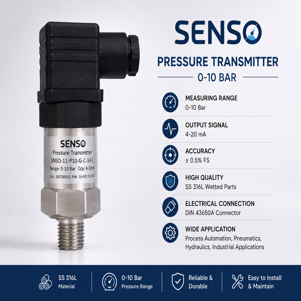 SENSO PRESSURE TRANSMITTER 0-10 BAR