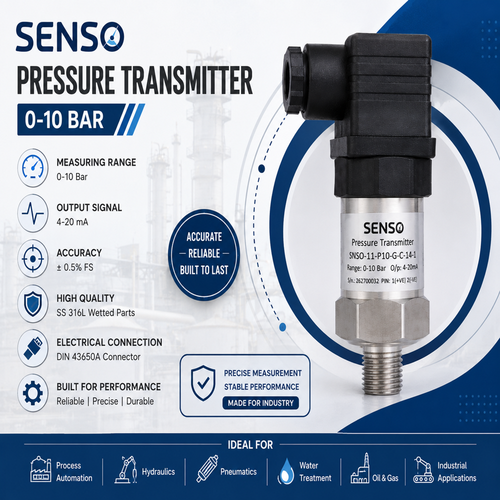 SENSO PRESSURE TRANSMITTER 0-10 BAR
