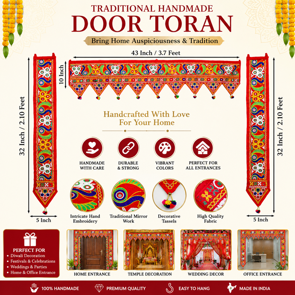 KRISHNA HANDLOOM Main Door Toran for Main Door Decor E 22