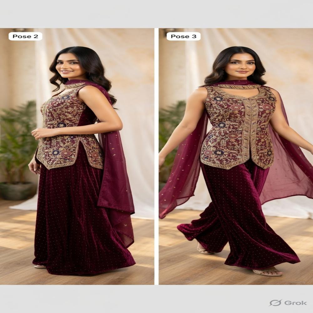 PL-20130 Festive Palazzo Suit
