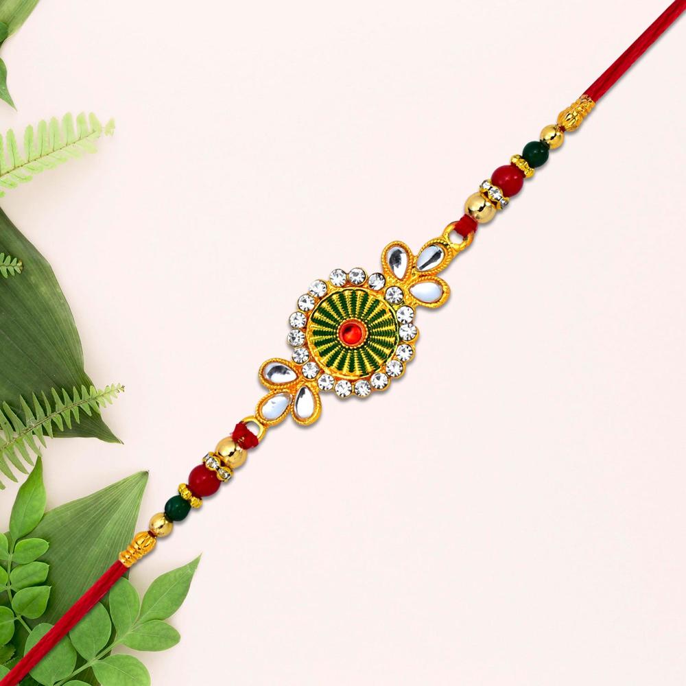Traditional Floral Rakhi  Elegant Design for Brother's Raksha Bandhan