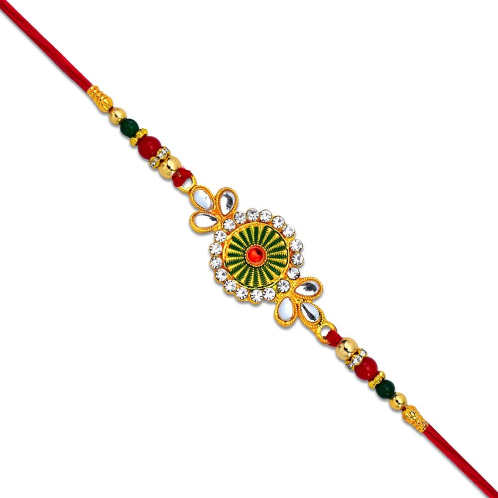 Traditional Floral Rakhi  Elegant Design for Brother's Raksha Bandhan