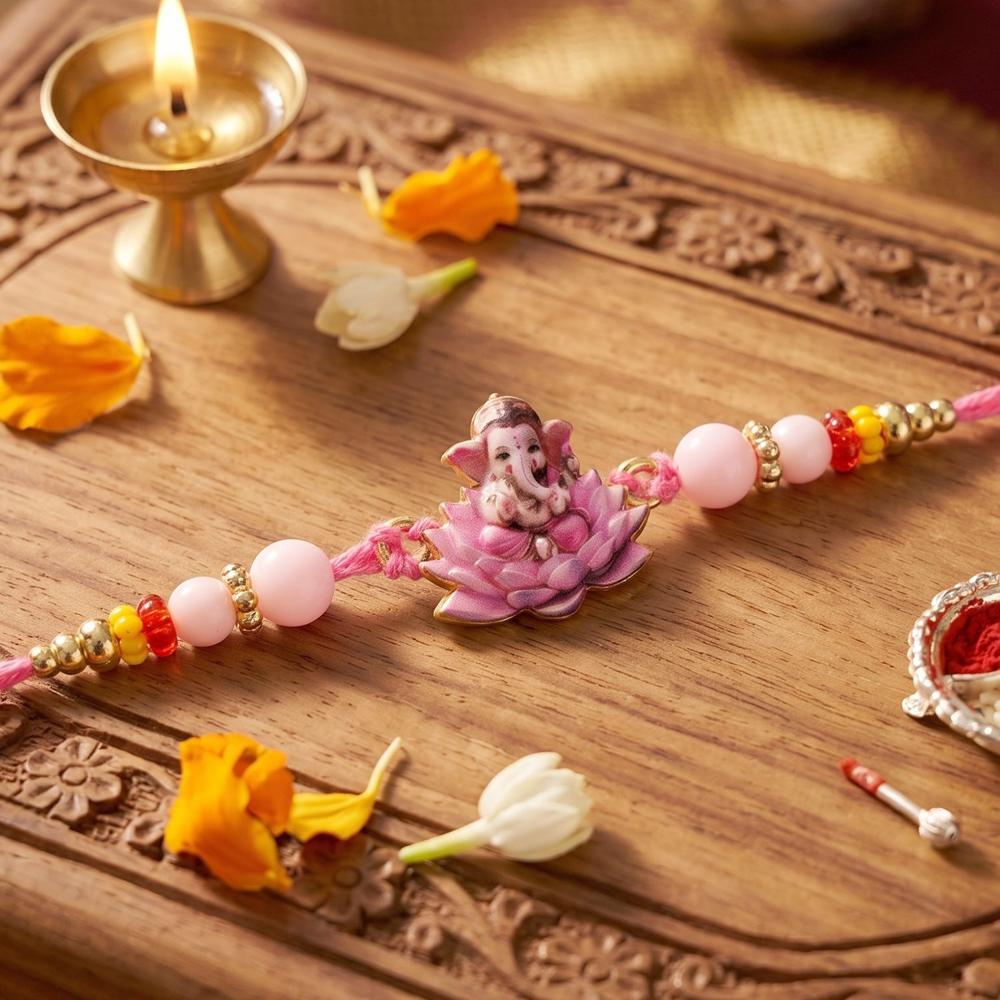 Lord Ganesha Rakhi  Divine Blessings & Elegant Design