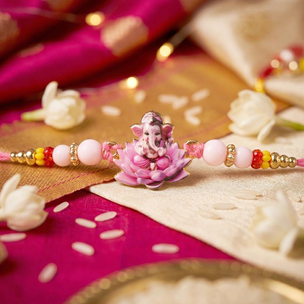 Lord Ganesha Rakhi  Divine Blessings & Elegant Design