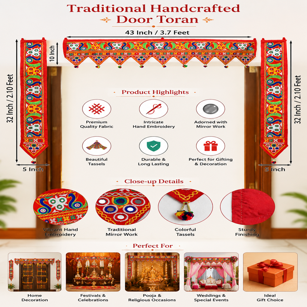 KRISHNA HANDLOOM Temple Entrance Toran for Main Door Decor E 26