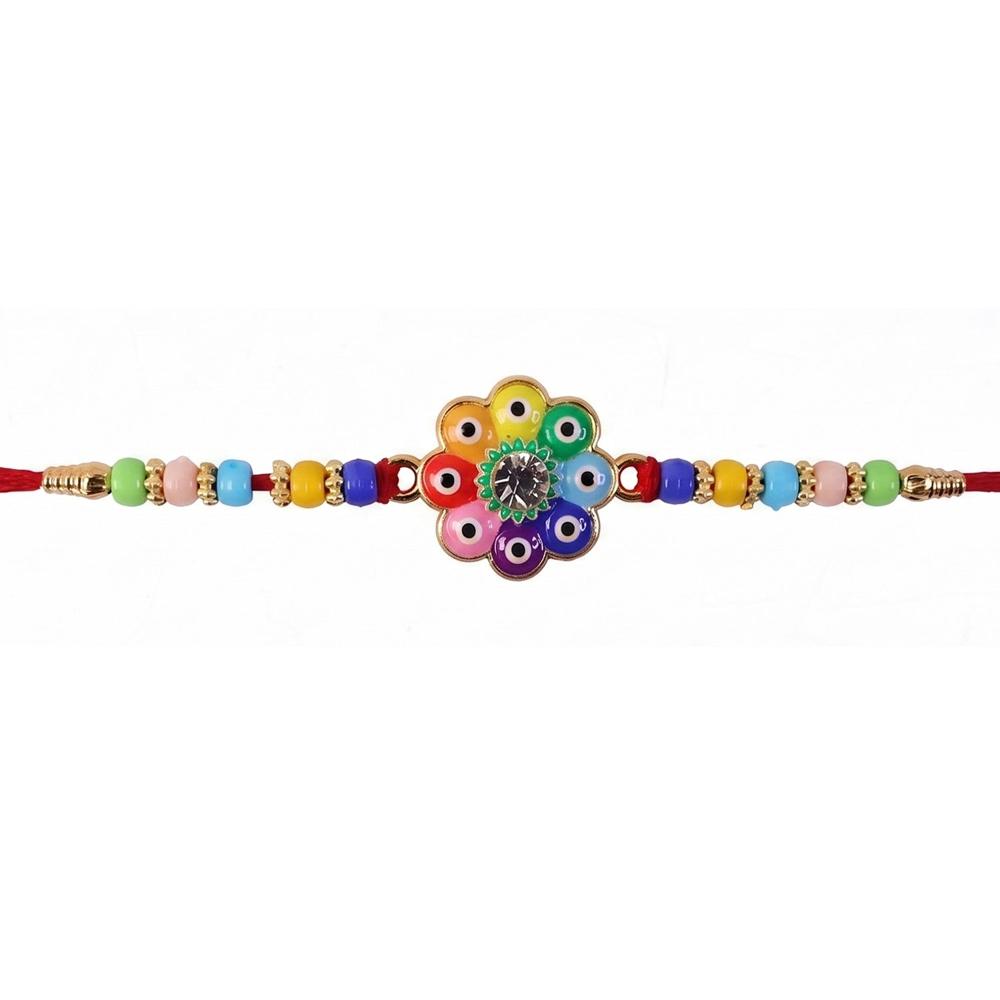 Evil Eye Flower Rakhi  Charming Traditional Symbol of Love