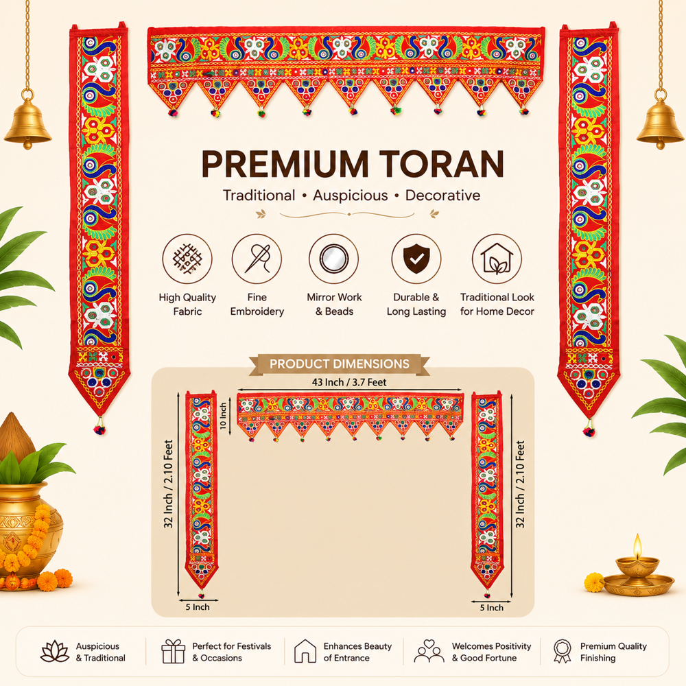 KRISHNA HANDLOOM Embroidery Toran for Main Door Decor E 27