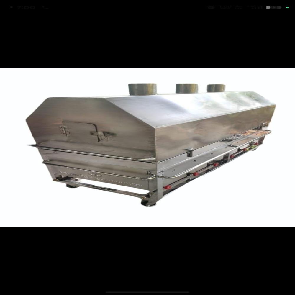 Eco Friendly Crematorium - High Grade Stainless Steel, 8ft X 3ft X 5ft, Triple Exhaust Stacks | Automatic/manual Ignition, Integrated Ash Collection, Heat Insulated Handles