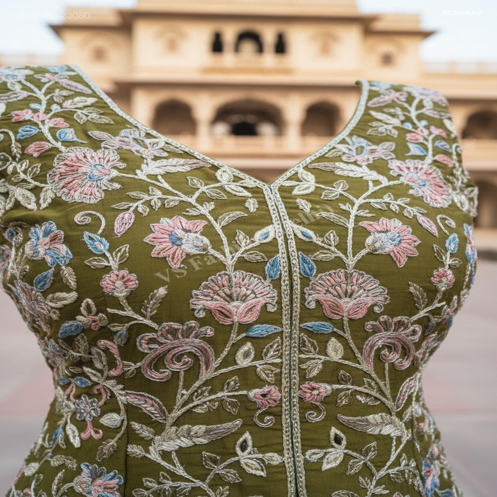 PL-20080 Heavy Embroidery Short Kurtis