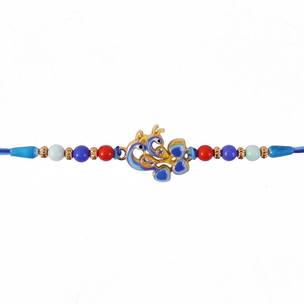 Rakhi  Elegant twin peacock designer festival ornament